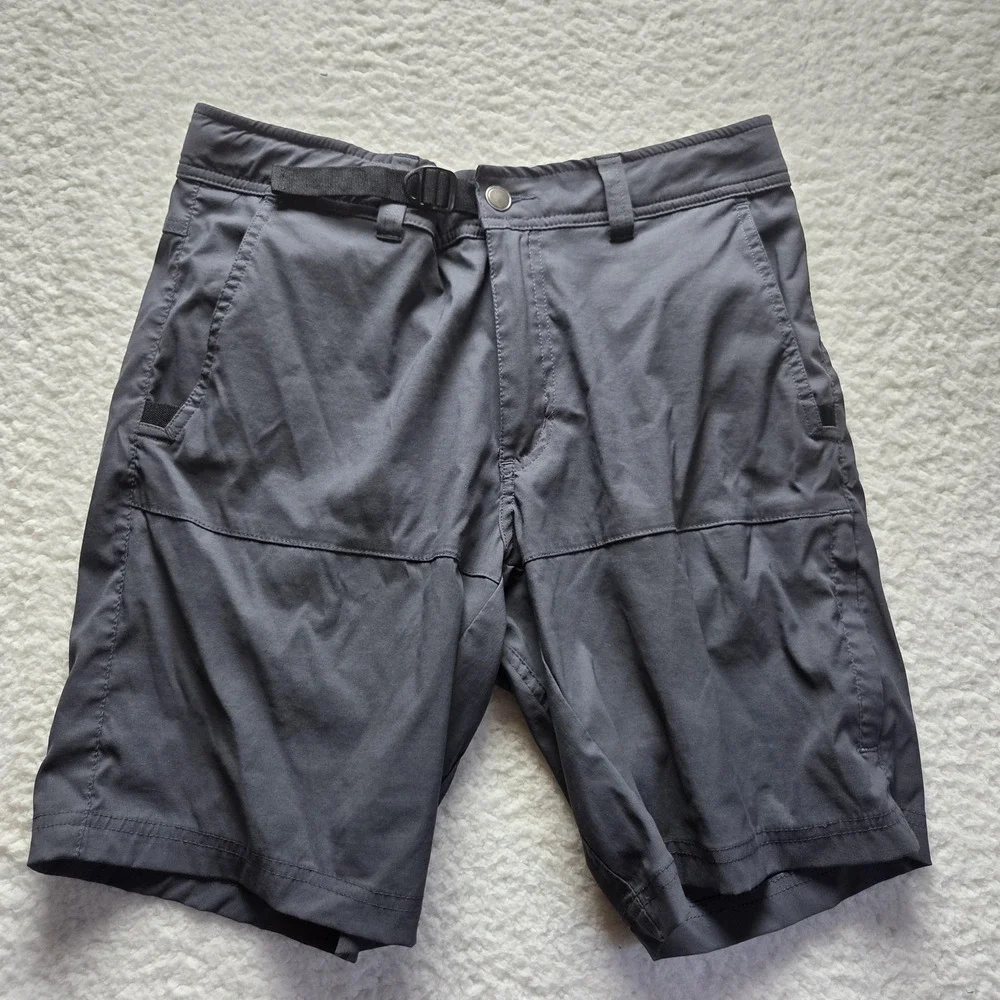Free Country Shorts Mens 30 Gray Adjustable Waist Belt Hiking Microfiber Outdoor